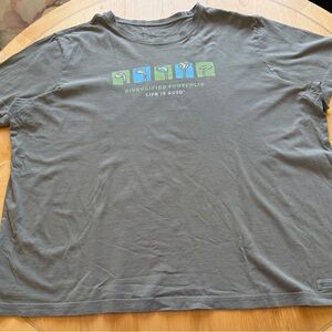 Life Is Good Golf T Shirt XXXL Gray Diversified Portfolio Graphic Tee